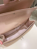 Chanel 17B Chevron Jumbo Double Flap Rose Gold Caviar