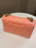 Chanel 23C Charm Chain Flap Bag Light Orange Stiff Lambskin