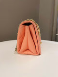 Chanel 23C Charm Chain Flap Bag Light Orange Stiff Lambskin