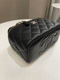 Chanel 23C Quilted Pearl Crush Vanity Rectangular Black Lambskin
