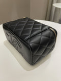 Chanel 23C Quilted Pearl Crush Vanity Rectangular Black Lambskin