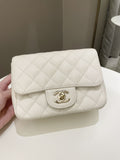 Chanel Classic Quilted Mini Square Ivory Caviar