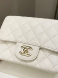 Chanel Classic Quilted Mini Square Ivory Caviar