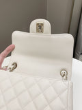 Chanel Classic Quilted Mini Square Ivory Caviar