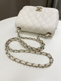 Chanel Classic Quilted Mini Square Ivory Caviar