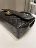 Chanel Vintage Quilted Kelly Top Handle Black Lambskin