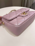 Chanel 21K My Perfect Mini Flap Bag Iridescent Pink Lilac Caviar