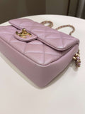Chanel 21K My Perfect Mini Flap Bag Iridescent Pink Lilac Caviar