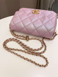 Chanel 21K My Perfect Mini Flap Bag Iridescent Pink Lilac Caviar