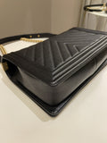 Chanel Chevron Boy New Medium Black Caviar