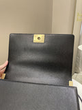 Chanel Chevron Boy New Medium Black Caviar