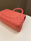 Chanel 22A Quilted Coco Handle Coral Pink Caviar