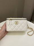 Chanel 23C Cc Mini Vanity Rectangular White Lambskin