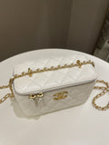 Chanel 23C Cc Mini Vanity Rectangular White Lambskin