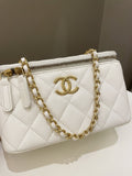 Chanel 23C Cc Mini Vanity Rectangular White Lambskin