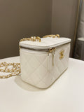 Chanel 23C Cc Mini Vanity Rectangular White Lambskin