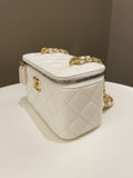 Chanel 23C Cc Mini Vanity Rectangular White Lambskin