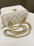 Chanel 23C Cc Mini Vanity Rectangular White Lambskin