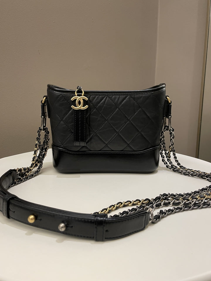 Chanel Gabrielle Hobo Black Calfskin