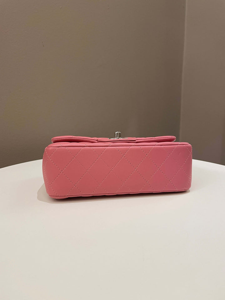 Chanel Classic Quilted Mini Rectangular Mauve Pink Lambskin