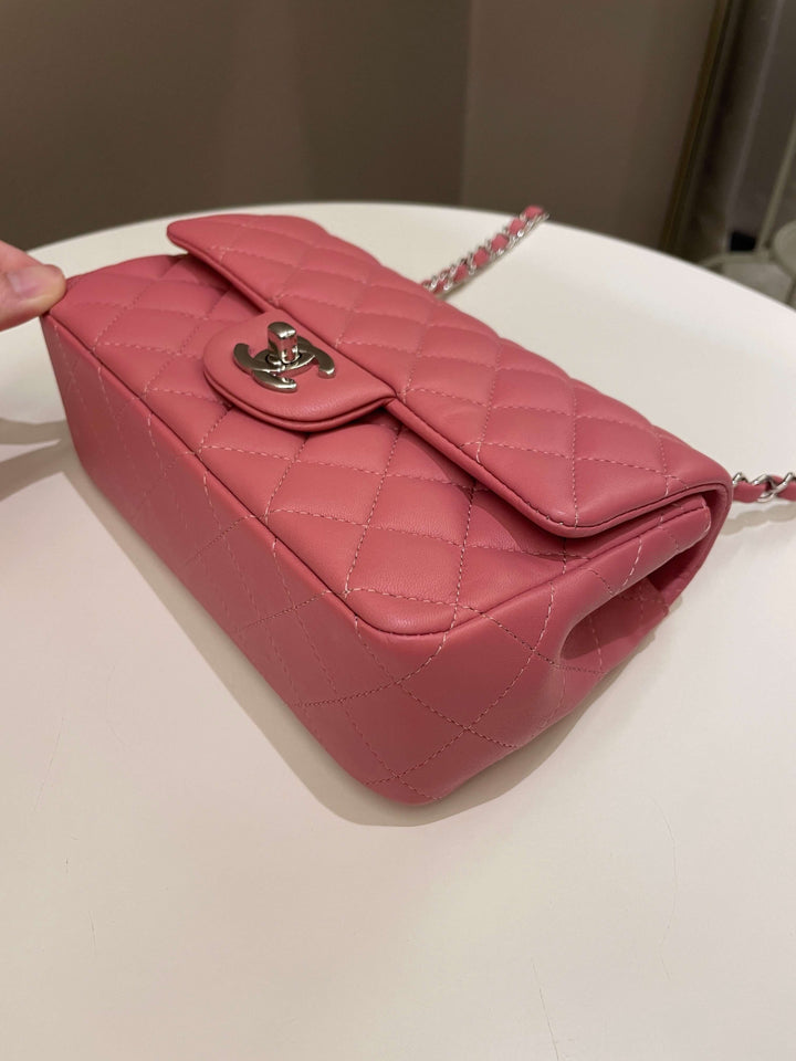 Chanel Classic Quilted Mini Rectangular Mauve Pink Lambskin