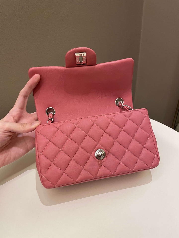 Chanel Classic Quilted Mini Rectangular Mauve Pink Lambskin