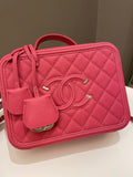 Chanel Filigree Vanity Case Pink Caviar