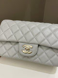 Chanel Classic Quilted Mini Rectangular Light Grey Lambskin