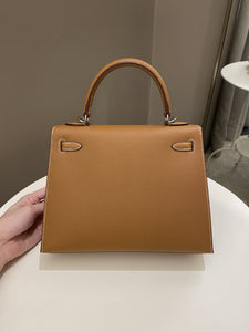 Hermes Kelly Sellier 25 Gold Epsom