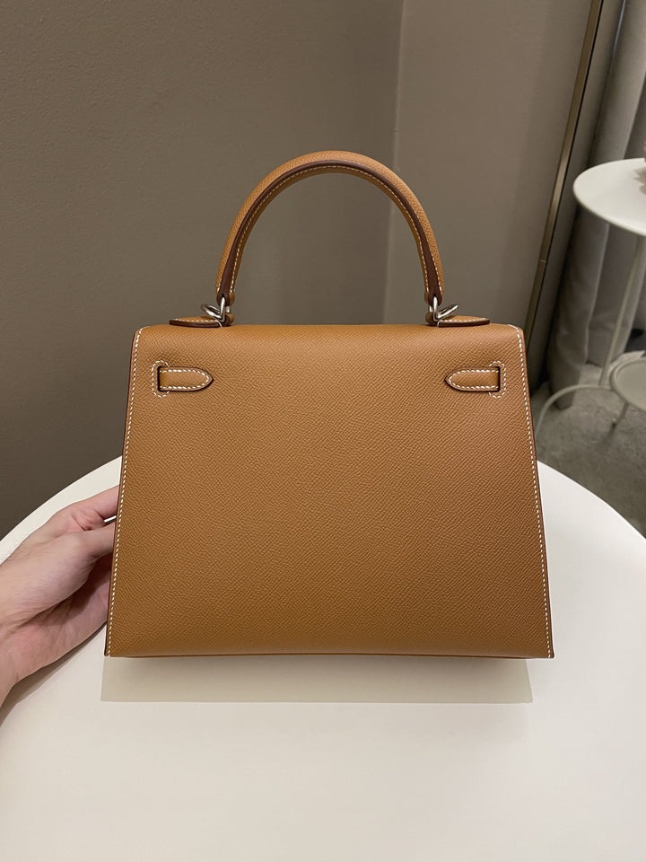 Hermes Kelly Sellier 25 Gold Epsom