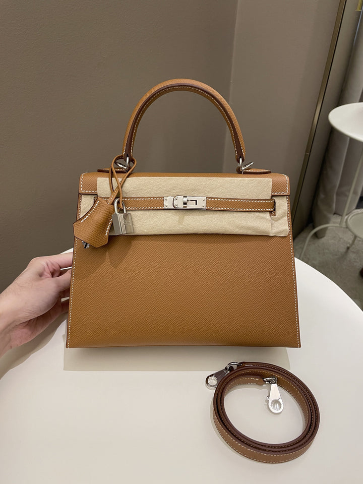 Hermes Kelly Sellier 25 Gold Epsom