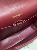 Chanel 18C Classic Quilted Jumbo Double Flap Iridescent Burgundy Caviar Leather