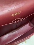 Chanel 18C Classic Quilted Jumbo Double Flap Iridescent Burgundy Caviar Leather