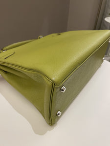 Hermes Kelly Retourne 32 Vert Anis Chèvre