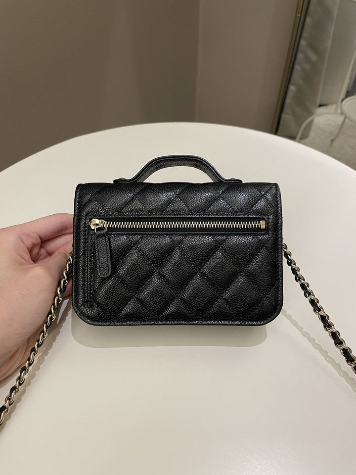 Chanel Business Affinity Clutch On Chain Black Caviar