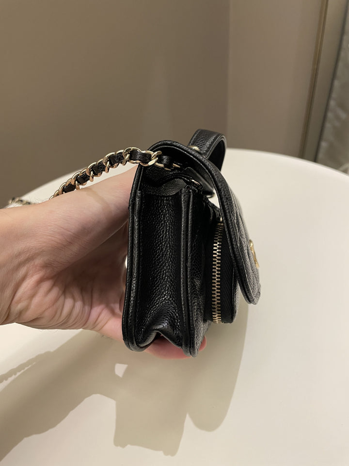 Chanel Business Affinity Clutch On Chain Black Caviar