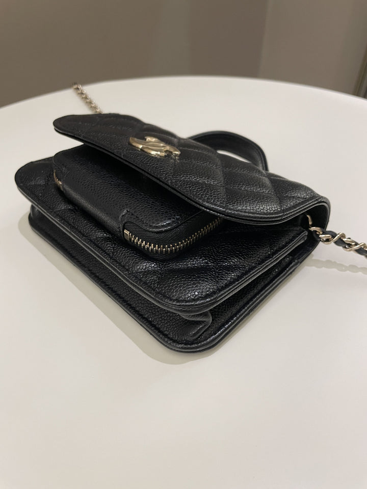 Chanel Business Affinity Clutch On Chain Black Caviar
