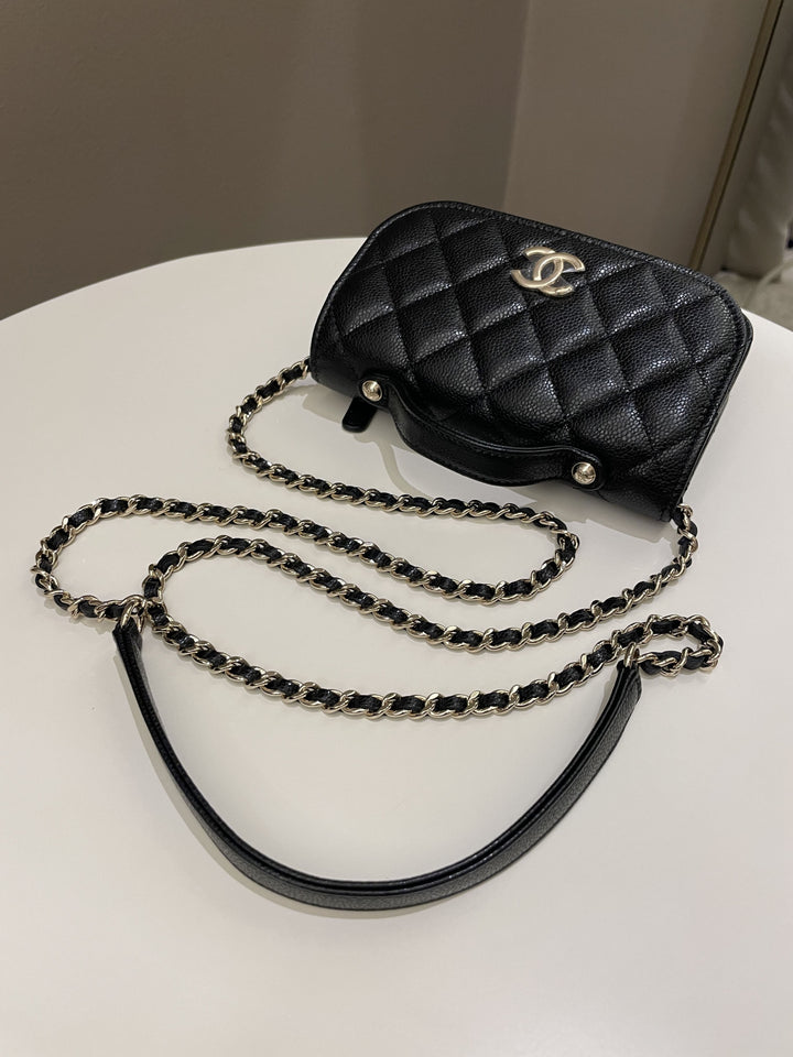 Chanel Business Affinity Clutch On Chain Black Caviar