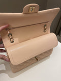 Chanel Classic Quilted Medium Double Flap Beige Peach Caviar