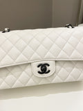 Chanel Classic Quilted Medium Double Flap Ivory Calf