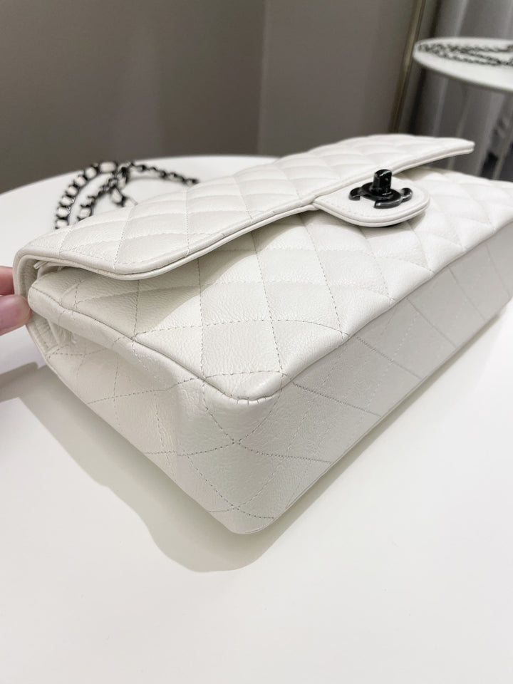 Chanel Classic Quilted Medium Double Flap Ivory Calf