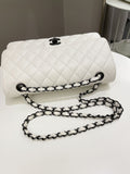 Chanel Classic Quilted Medium Double Flap Ivory Calf