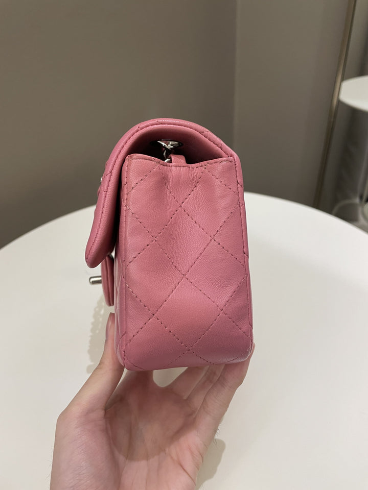 Chanel Classic Quilted Mini Rectangular Mauve Pink Lambskin