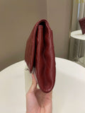 Chanel Quilted Timeless Flap Clutch Bag Burgundy Caviar