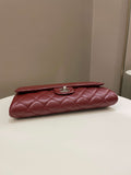 Chanel Quilted Timeless Flap Clutch Bag Burgundy Caviar
