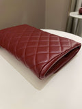 Chanel Quilted Timeless Flap Clutch Bag Burgundy Caviar