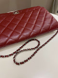 Chanel Quilted Timeless Flap Clutch Bag Burgundy Caviar