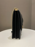 Chanel Chevron North South Boy Black Stiff Lambskin