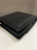 Chanel Chevron North South Boy Black Stiff Lambskin