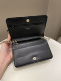 Chanel Quilted Boy Wallet On Chain Black Caviar